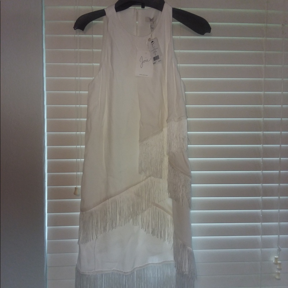Joie white fringe dress nwt
